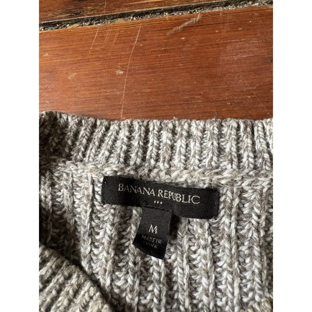 Banana Republic Sweater Mens M Wool Blend Knit Pullover Brown‎